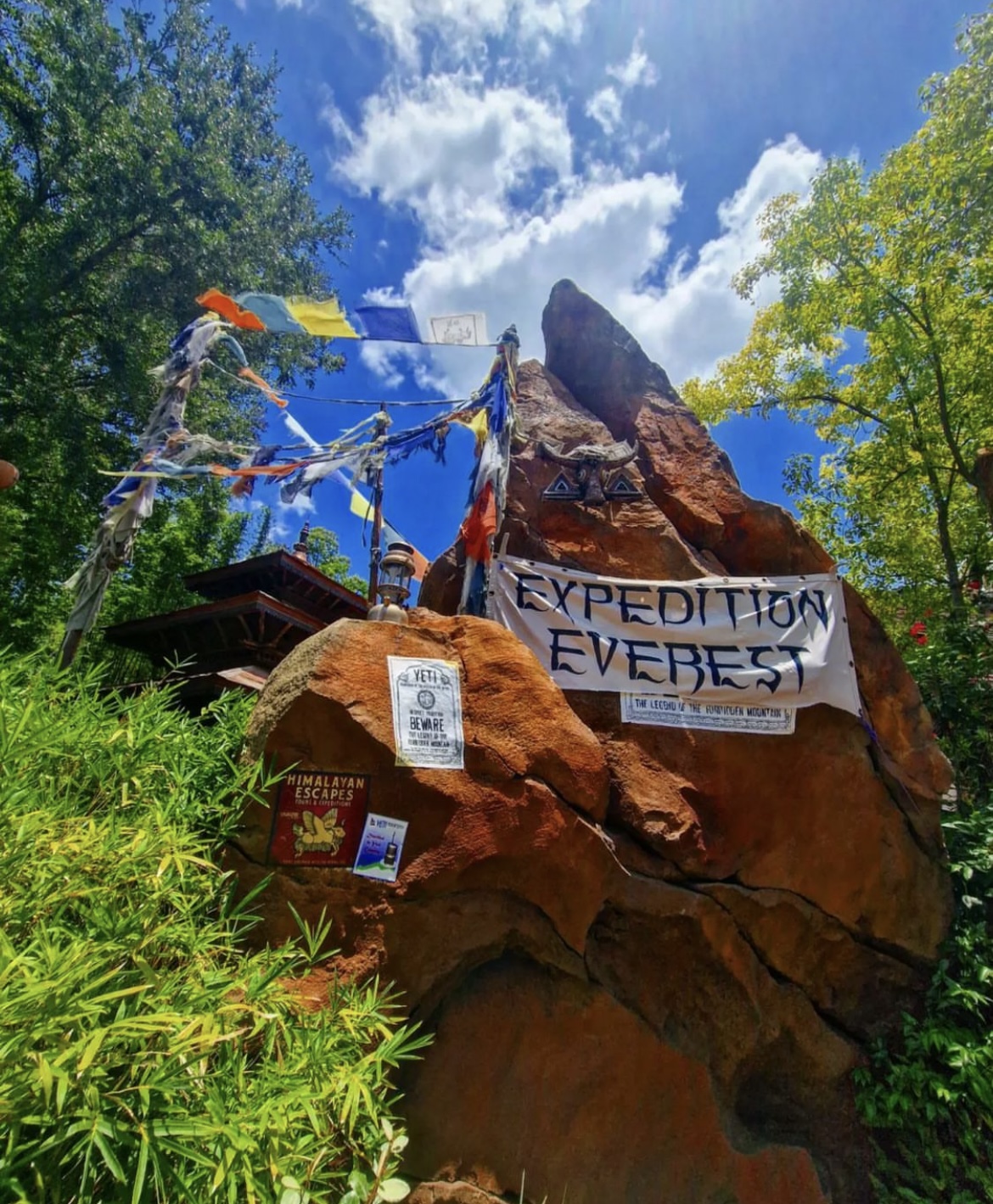 Expedition Everest Entrance at Disney's Animal Kingdom Expedition Everest entrance sign with Yeti warnings at Disney's Animal Kingdom