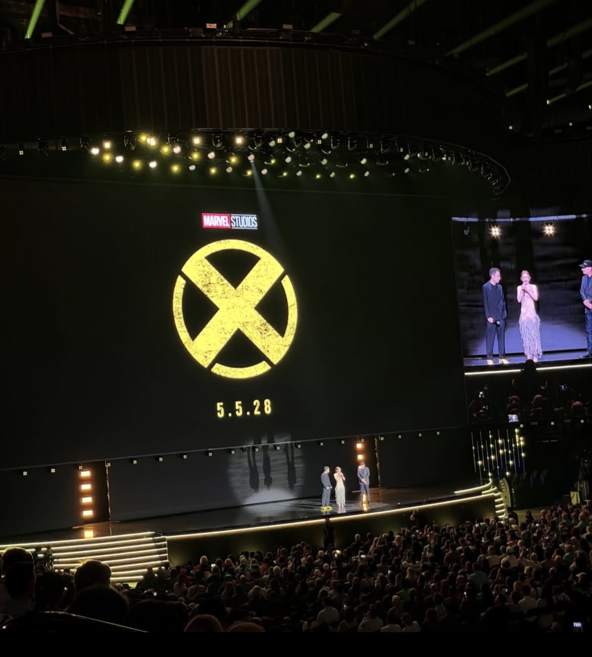 Marvel Studios X-Men logo and May 5, 2028 release date revealed on stage at D23